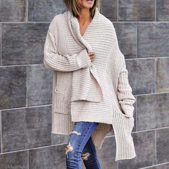 POL Chenille Oversized Pocket Boyfriend Cardigan - Picture 4 of 8